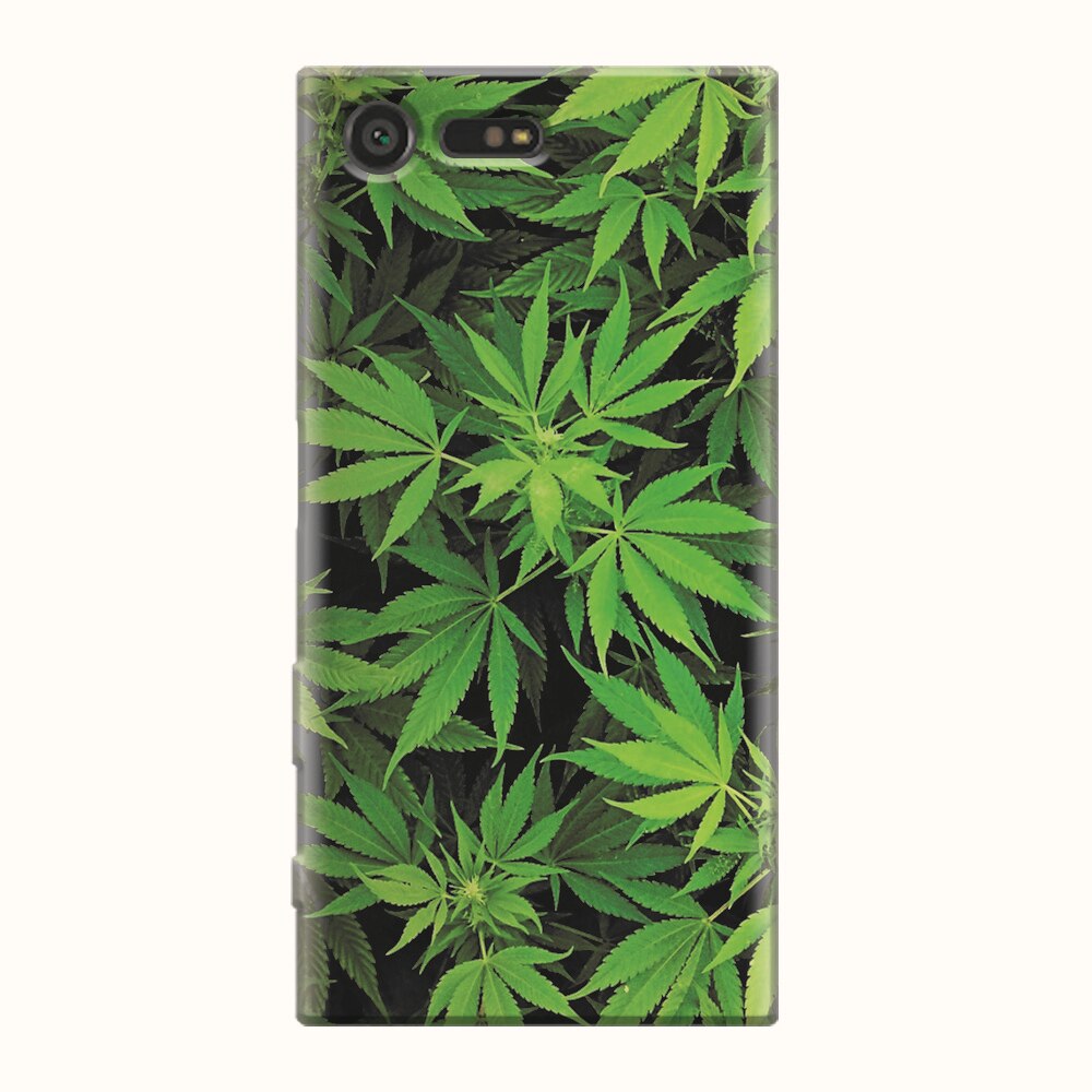 Husa silicon pentru Sony Xperia X Compact, Green Leaf Pattern