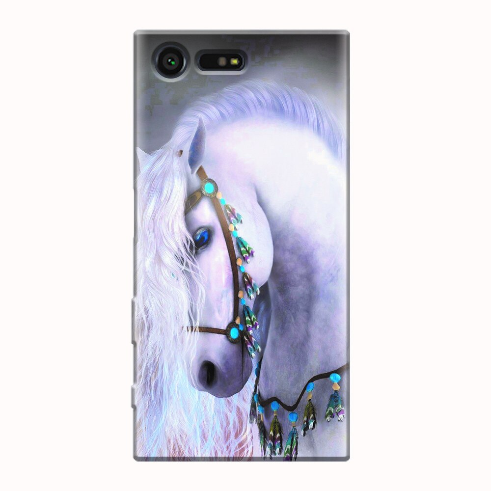 Husa silicon pentru Sony Xperia X Compact, White Horse