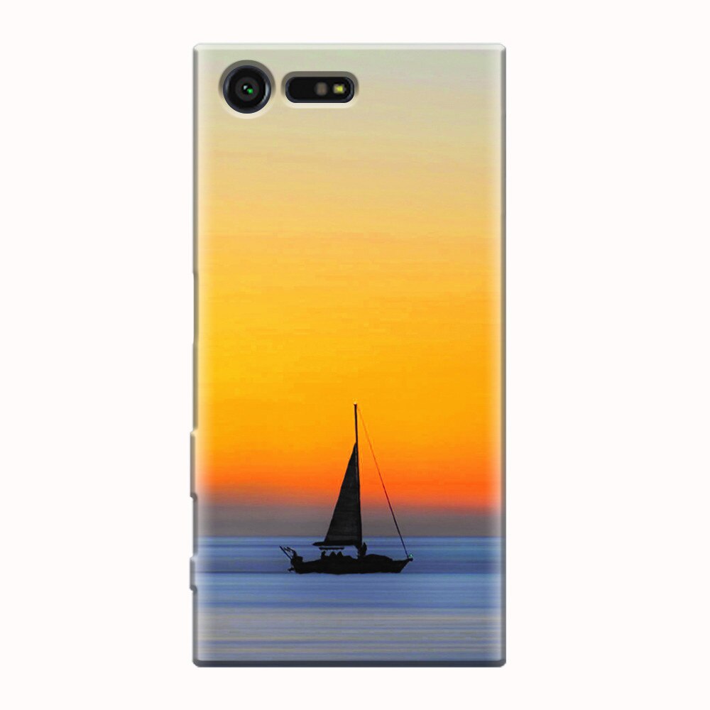 Husa silicon pentru Sony Xperia X Compact, Wind Sail Boat Ocean Sunset