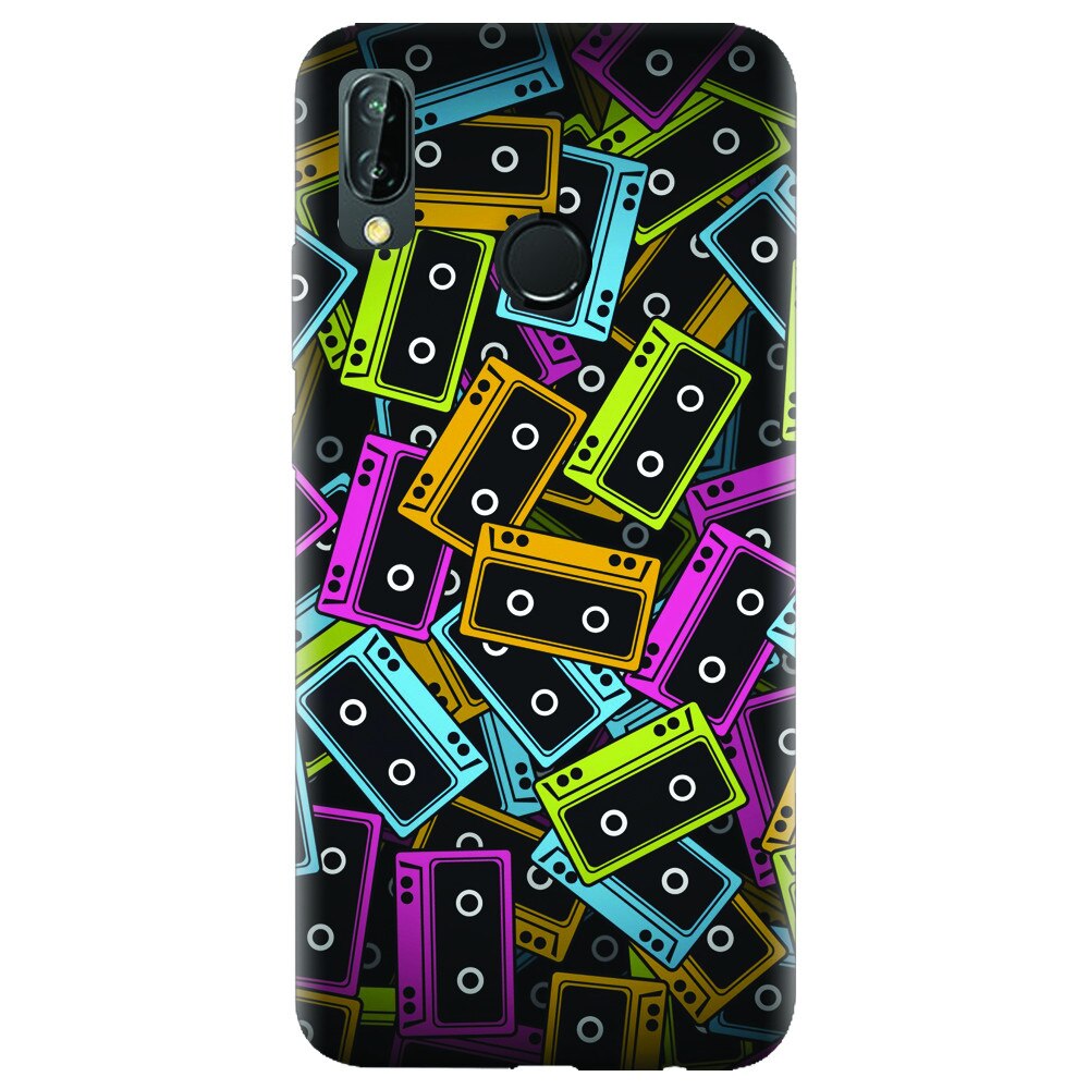 Husa silicon pentru Huawei P20 Lite, Audio Cassette Color Vector