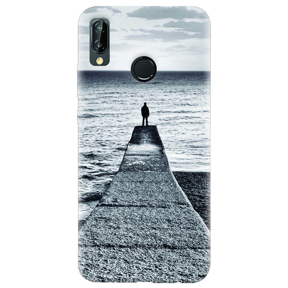 Husa silicon pentru Huawei P20 Lite, Abstract Dock Man Grey