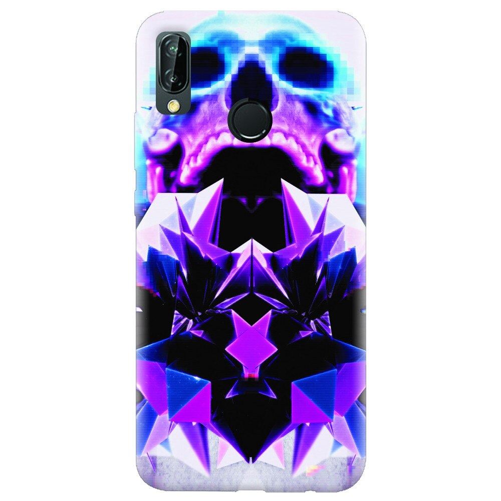 Husa silicon pentru Huawei P20 Lite, Abstract Framed Skull