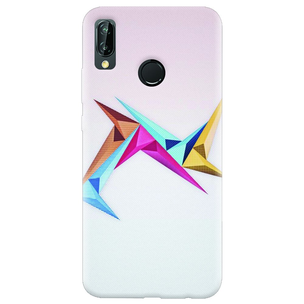 Husa silicon pentru Huawei P20 Lite, Abstract Minimalistic Colors Triangles