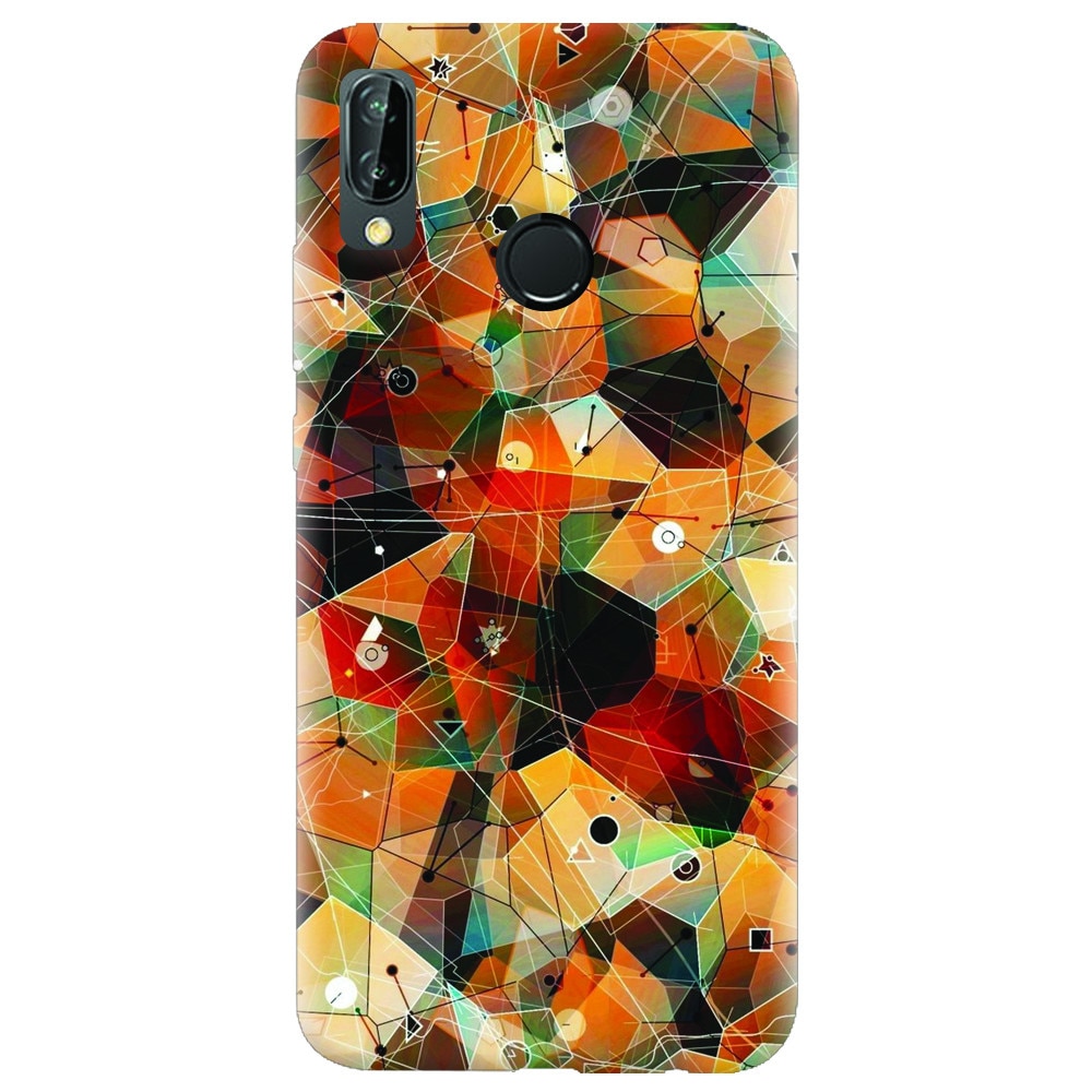 Husa silicon pentru Huawei P20 Lite, Abstract Triangles Connected Lines