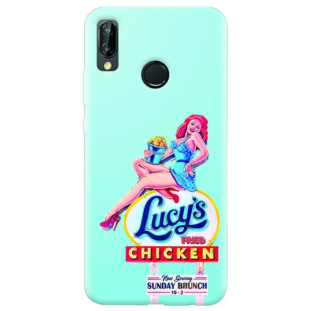 Husa silicon pentru Huawei P20 Lite, American Vintage Restaurant Sign