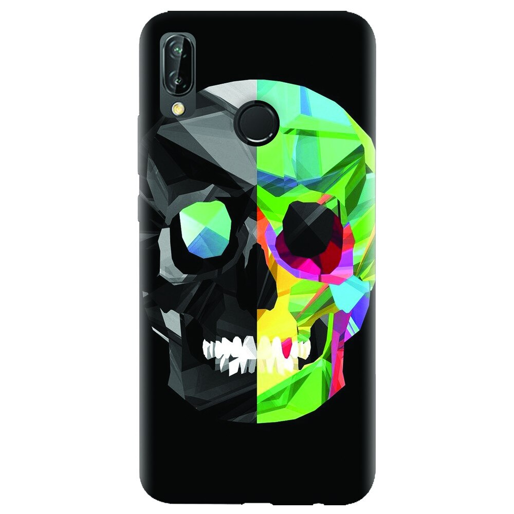 Husa silicon pentru Huawei P20 Lite, Colorful Skull