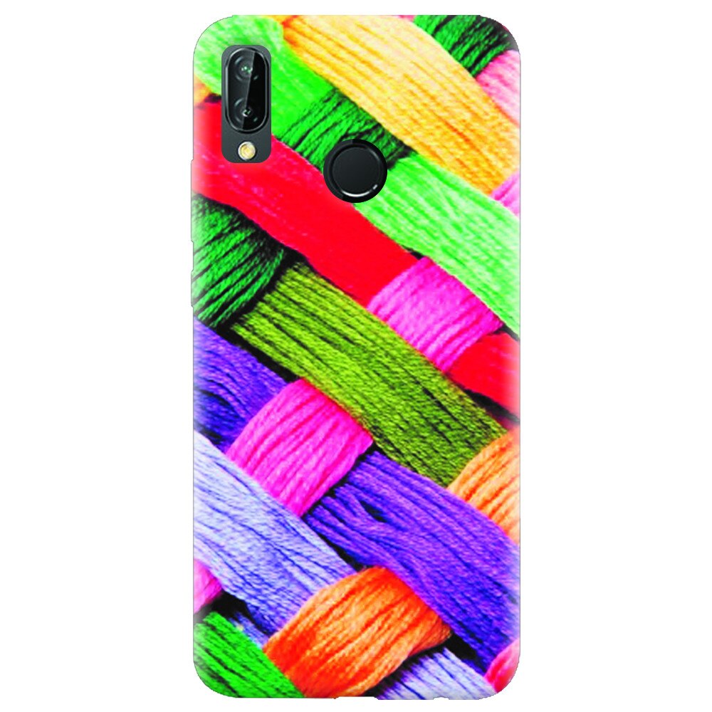 Husa silicon pentru Huawei P20 Lite, Colorful Woolen Art