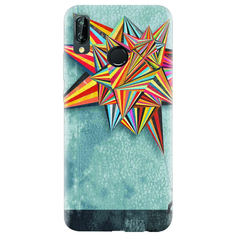 Husa silicon pentru Huawei P20 Lite, Abstract Colorful Balloon Triangles