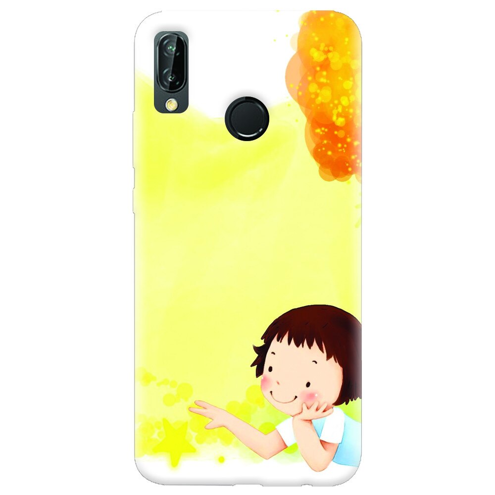 Husa silicon pentru Huawei P20 Lite, Child Autumn Paint Hd