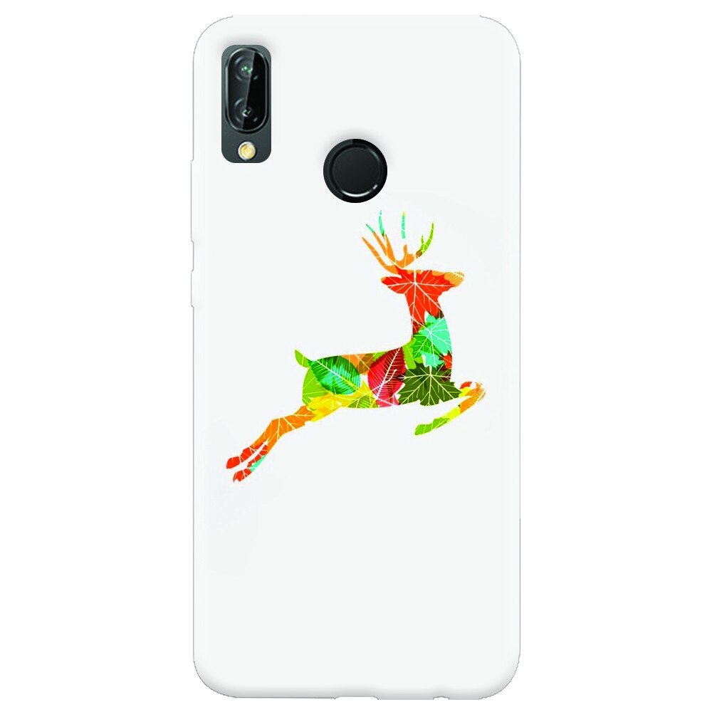 Husa silicon pentru Huawei P20 Lite, Colorful Reindeer Jump Illustration