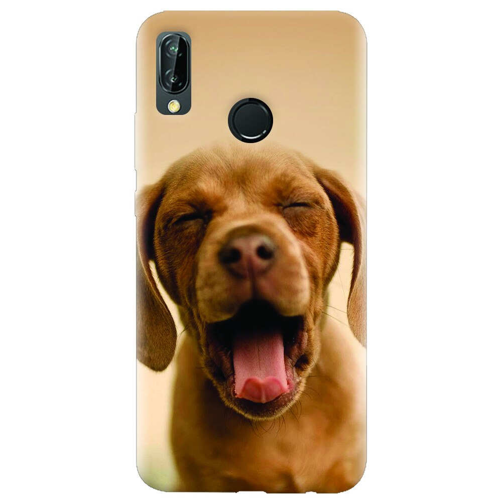 Husa silicon pentru Huawei P20 Lite, Cute Yawning Puppy