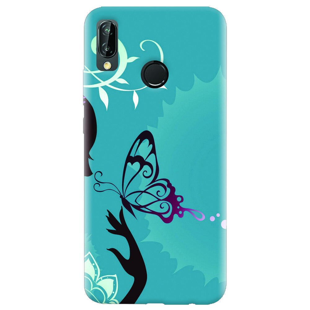 Husa silicon pentru Huawei P20 Lite, Blue Butterfly