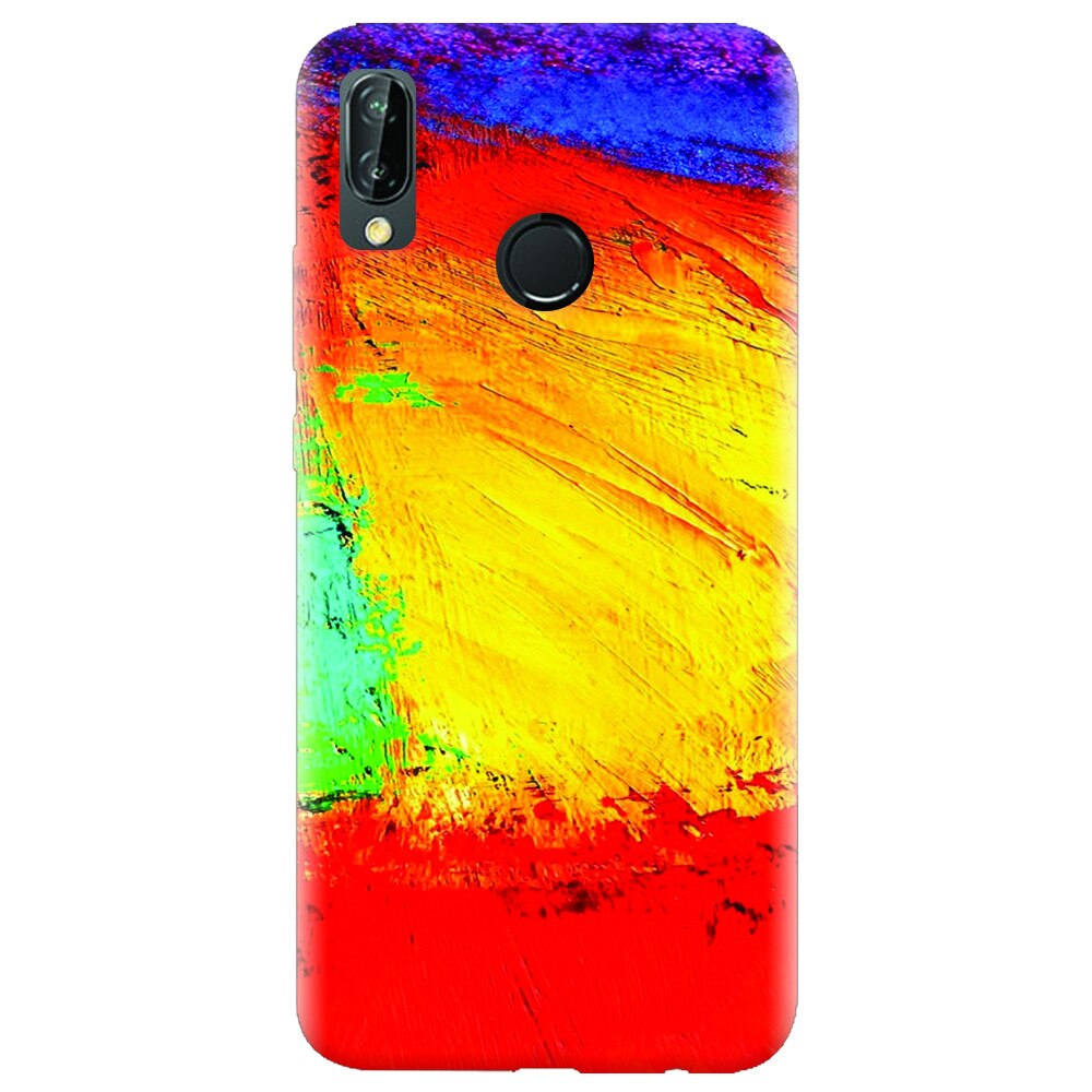 Husa silicon pentru Huawei P20 Lite, Colorful Dry Paint Strokes Texture