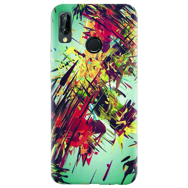 Силиконов кейс за Huawei P20 Lite, Сложна абстрактна цветна 3D рисунка
