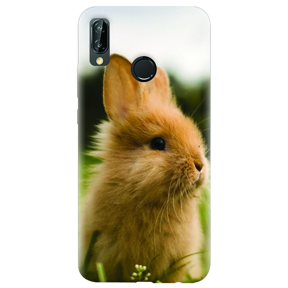 Husa silicon pentru Huawei P20 Lite, Cute Rabbit In Grass