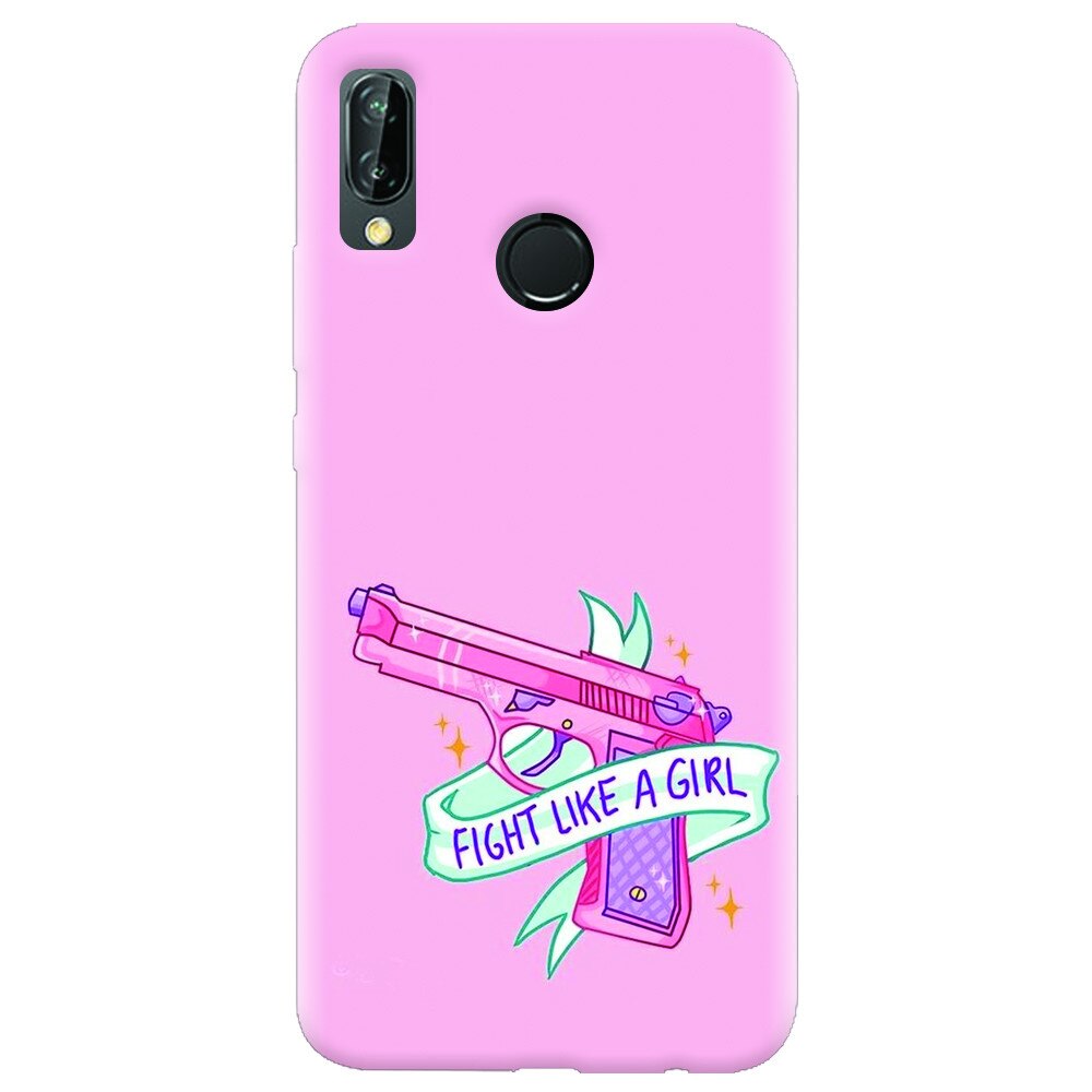 Husa silicon pentru Huawei P20 Lite, Fight Like A Girl
