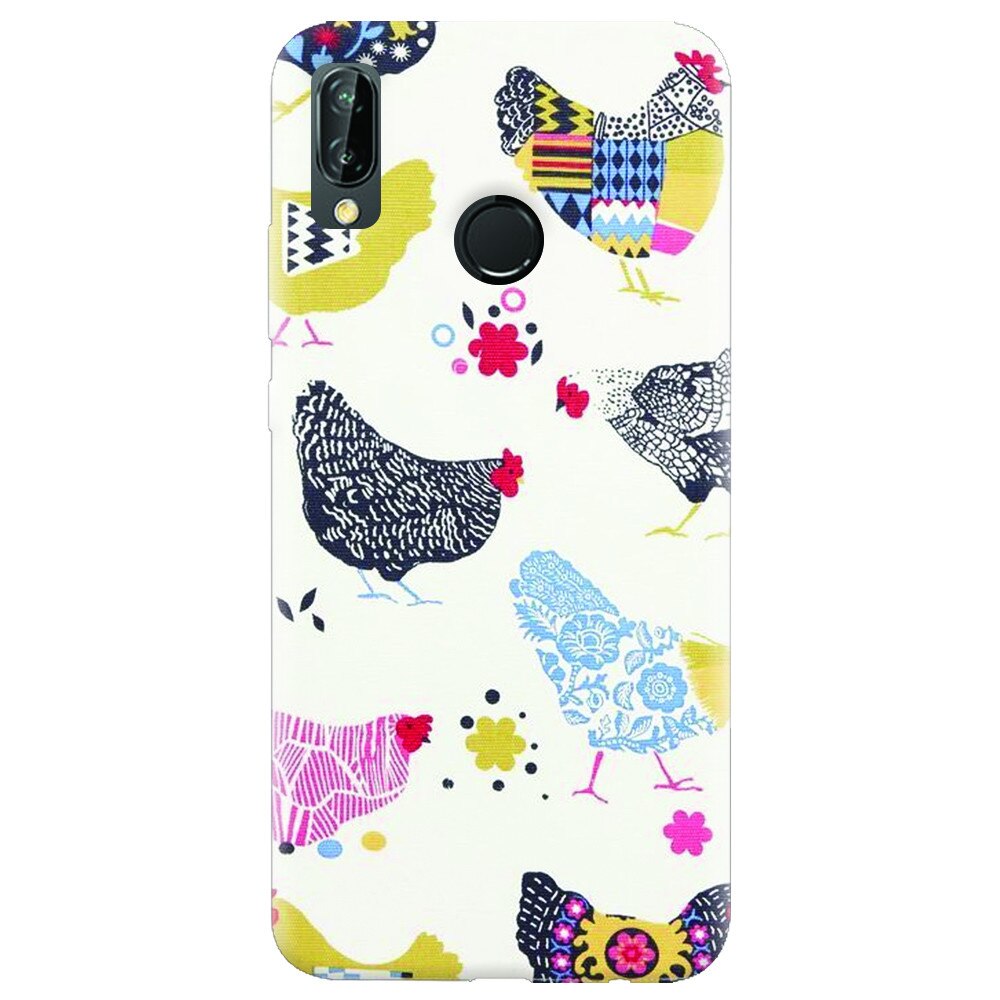 Husa silicon pentru Huawei P20 Lite, Chickens