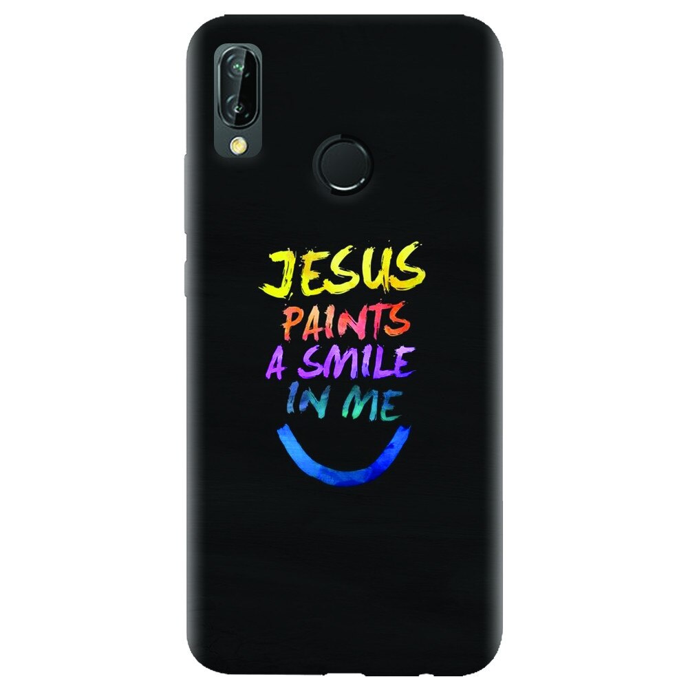 Husa silicon pentru Huawei P20 Lite, Jesus Paints A Smile In Me