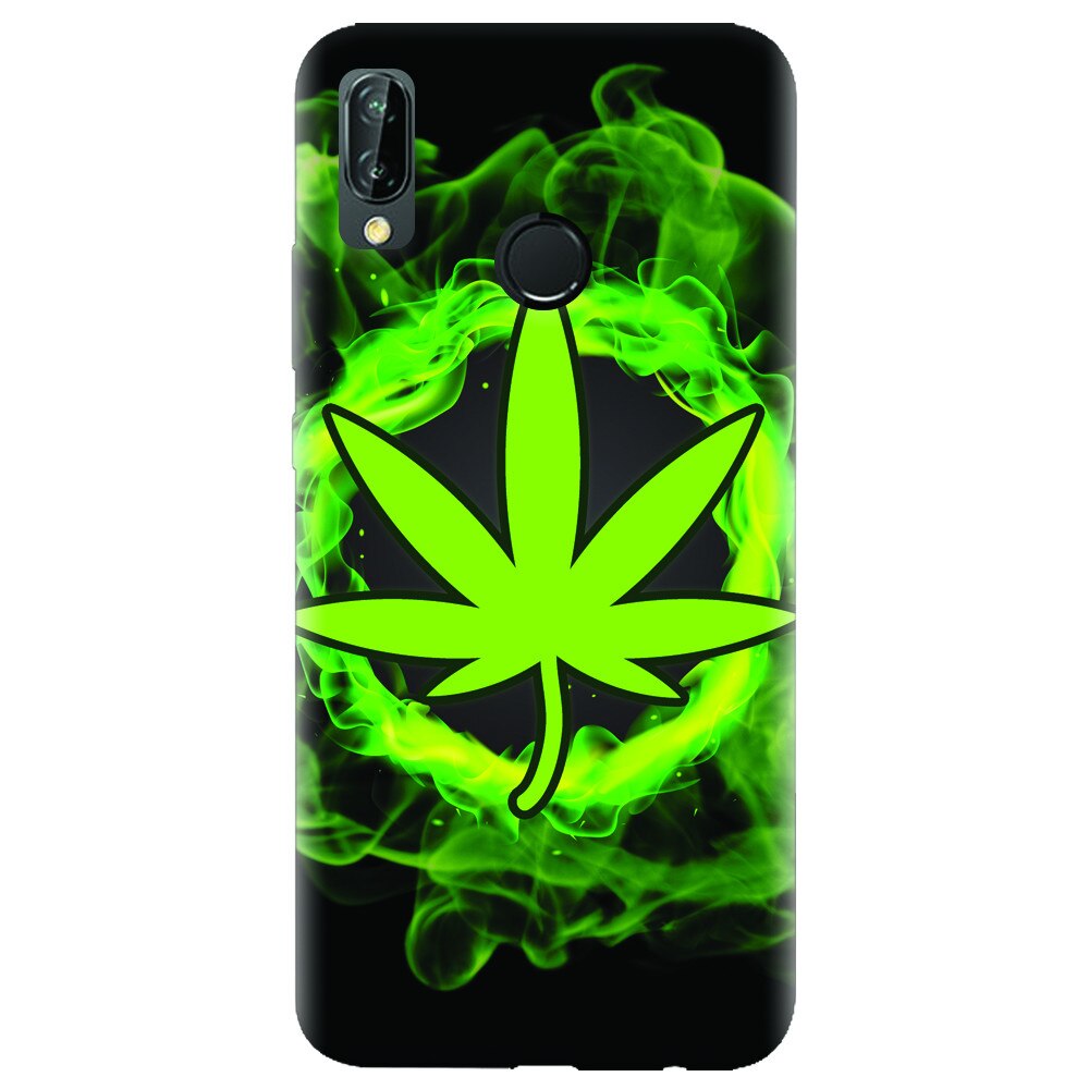 Husa silicon pentru Huawei P20 Lite, GreenFlames