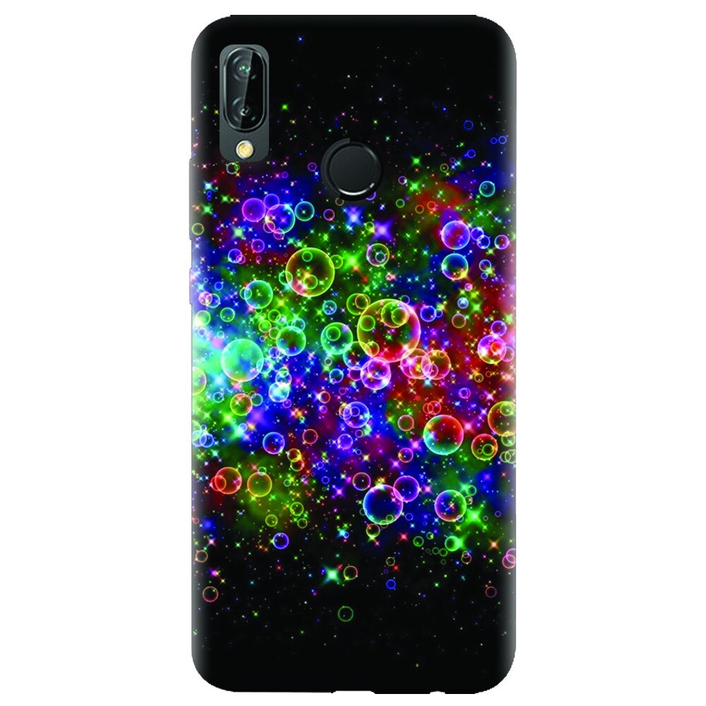 Husa silicon pentru Huawei P20 Lite, Rainbow Colored Soap Bubbles