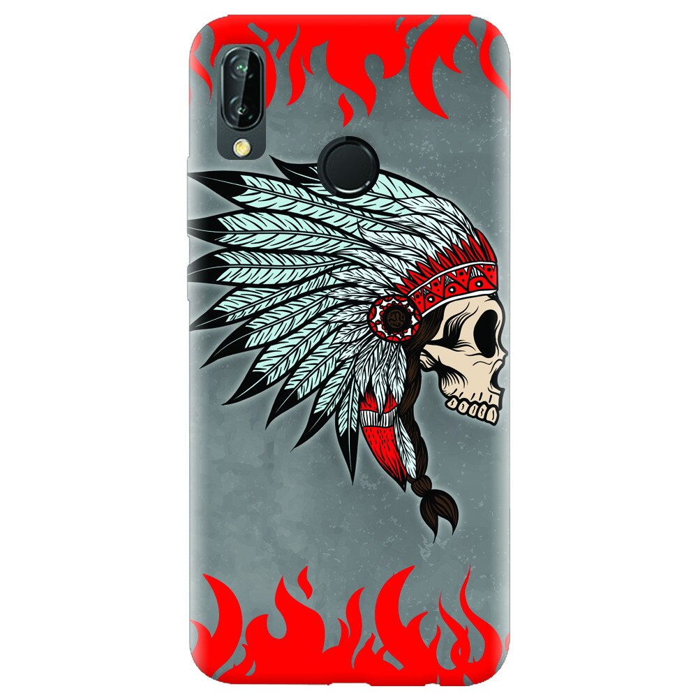 Husa silicon pentru Huawei P20 Lite, Indian Skull