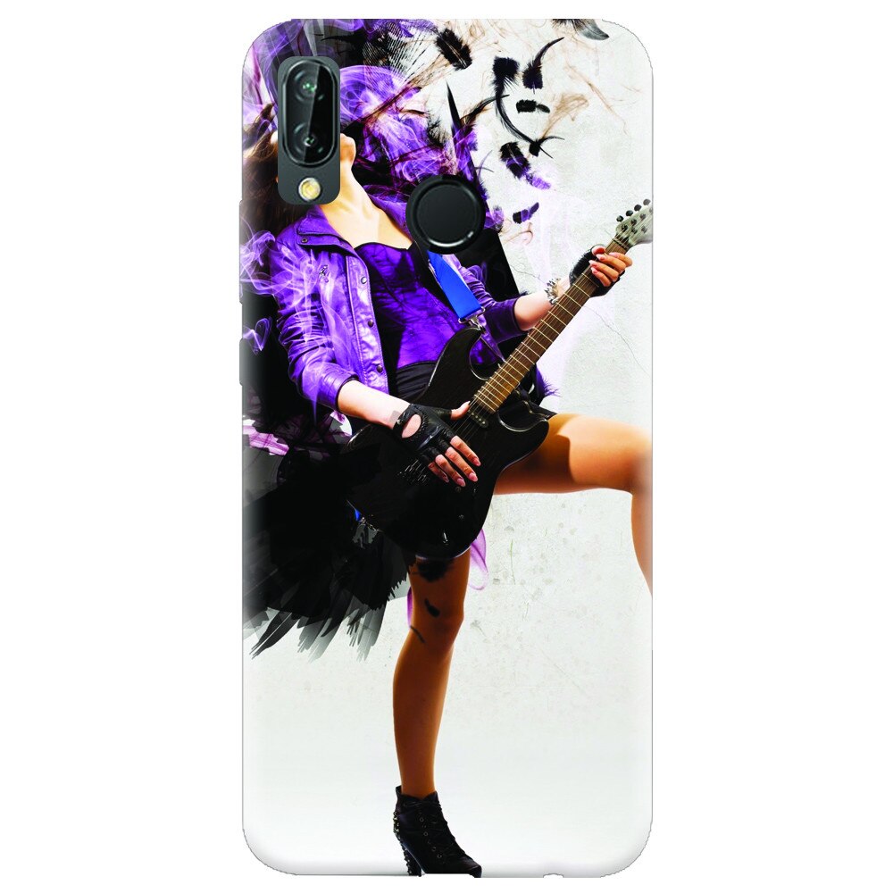 Husa silicon pentru Huawei P20 Lite, Rock Music Girl