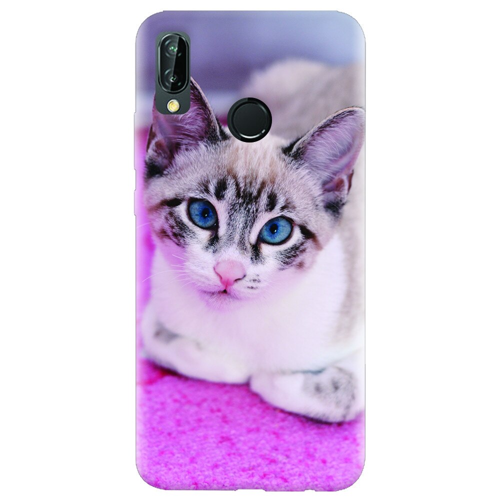 Husa silicon pentru Huawei P20 Lite, Siamese Kitty