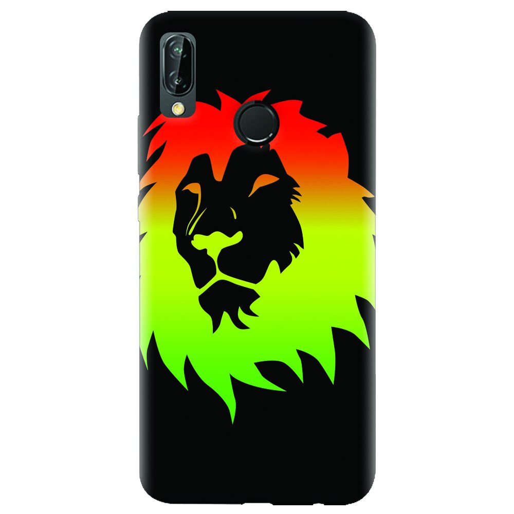 Husa silicon pentru Huawei P20 Lite, Rasta Color Lion