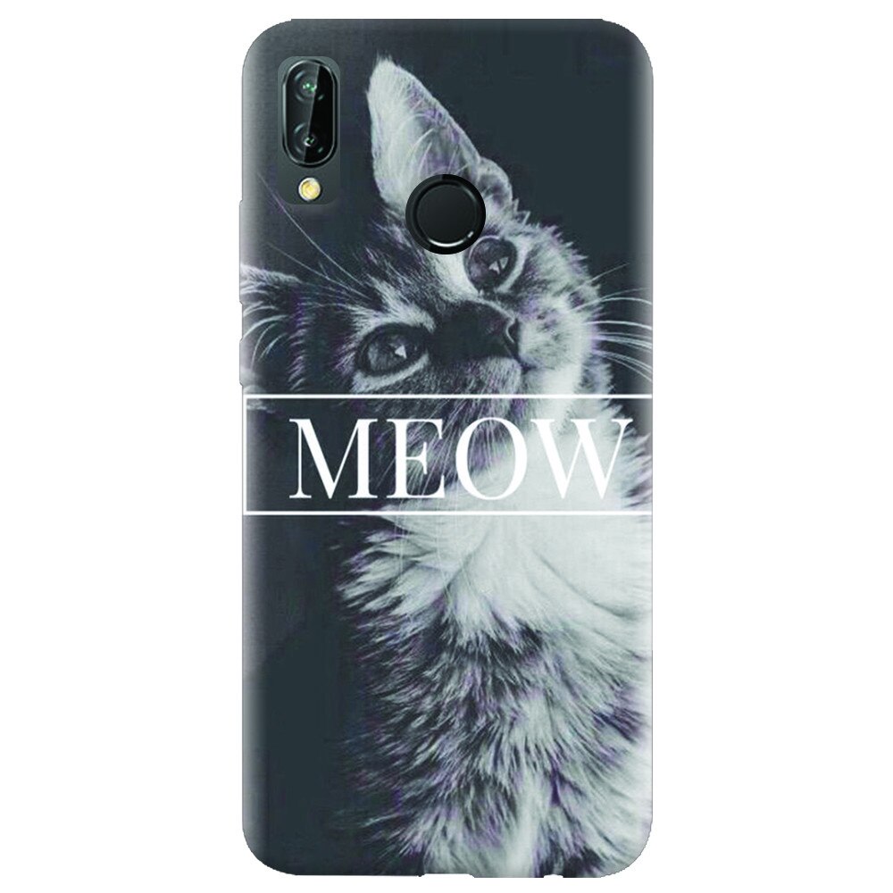 Husa silicon pentru Huawei P20 Lite, Meow Cute Cat