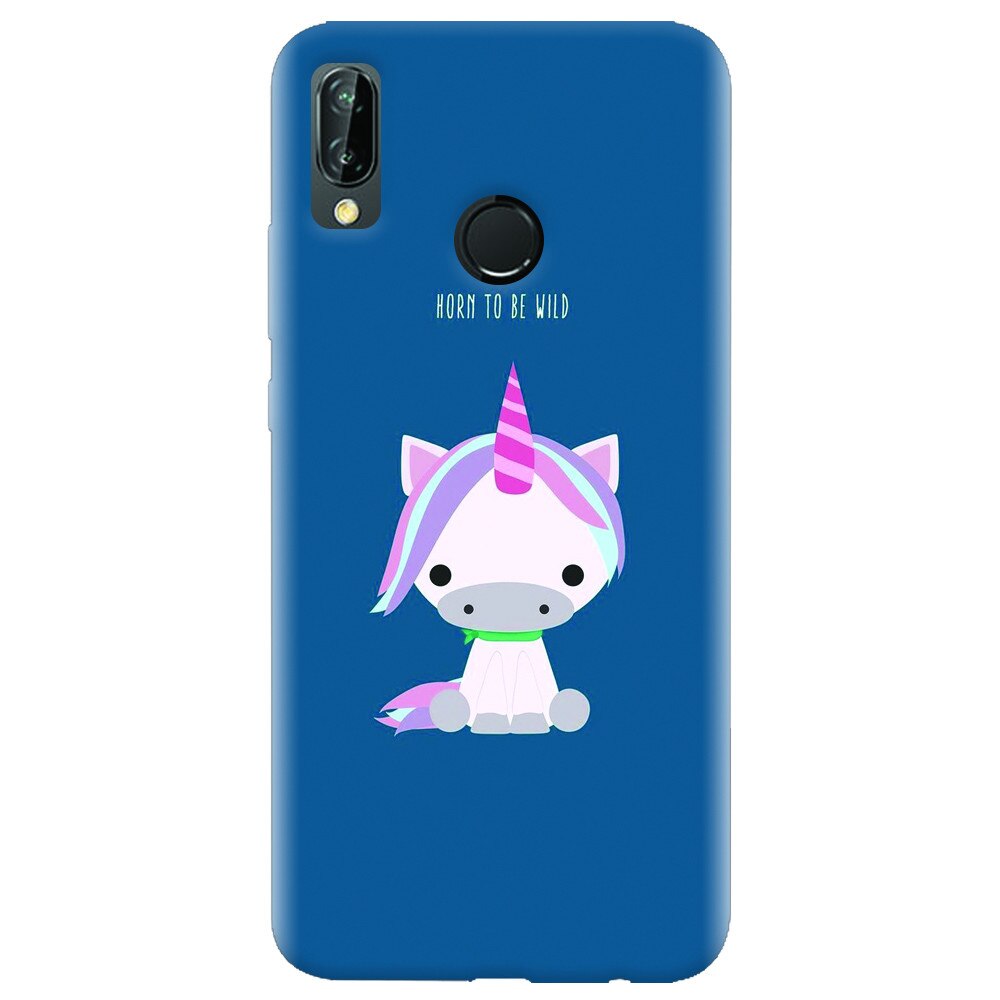 Husa silicon pentru Huawei P20 Lite, Horn To Be Wild Cute Unicorn
