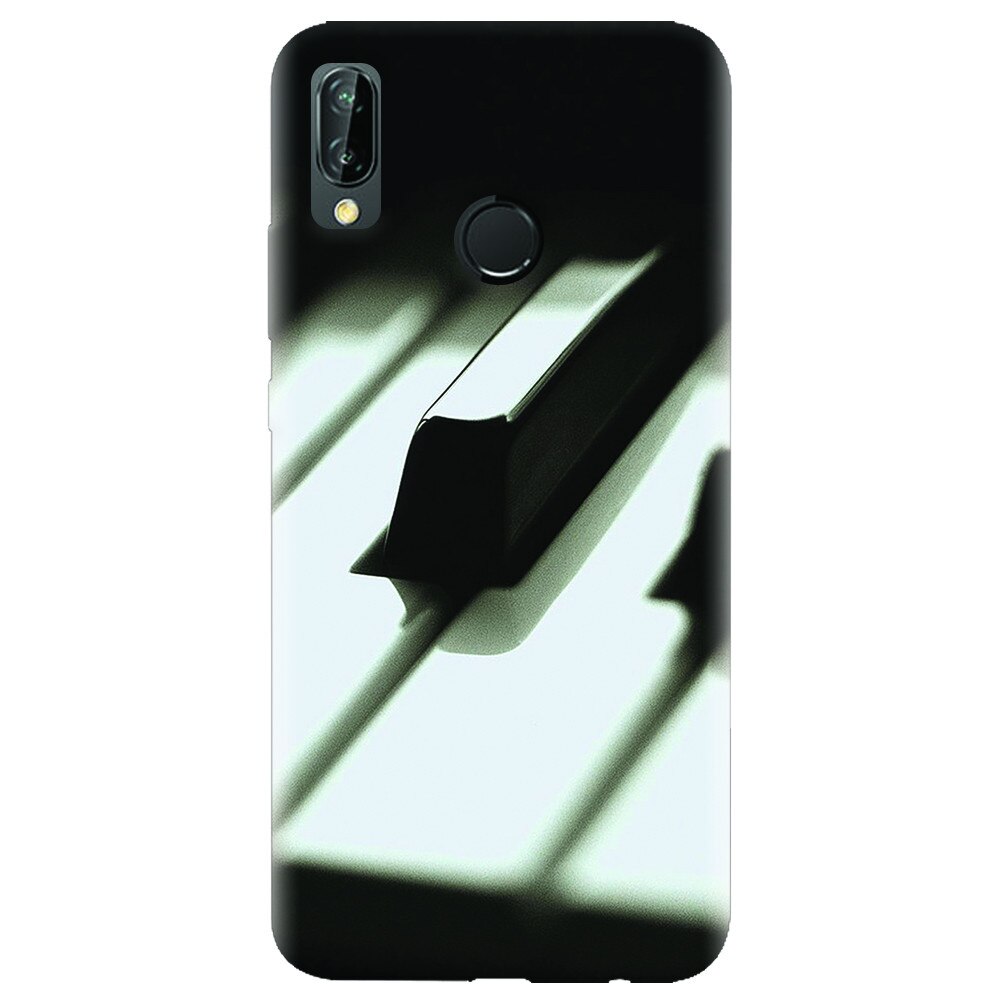 Husa silicon pentru Huawei P20 Lite, Piano Key Close Up Macro
