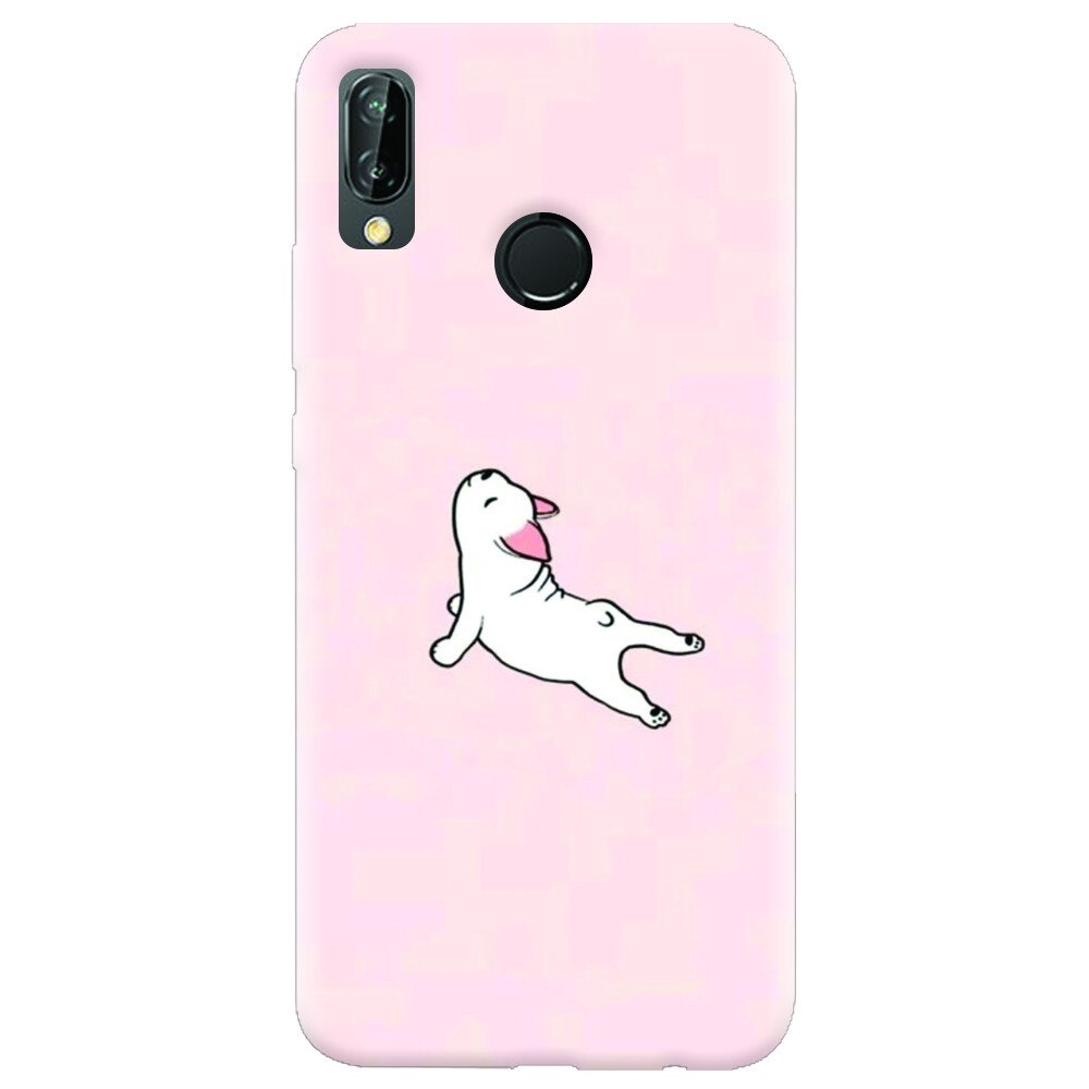 Husa silicon pentru Huawei P20 Lite, Cute Dog Streching