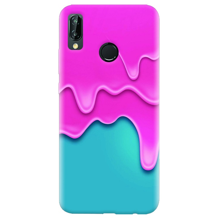 Силиконов кейс съвместим с Huawei P20 Lite, Pink Liquid Dripping