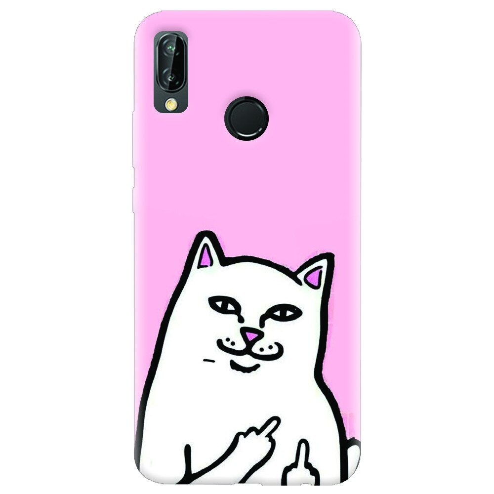 Husa silicon pentru Huawei P20 Lite, White Cat
