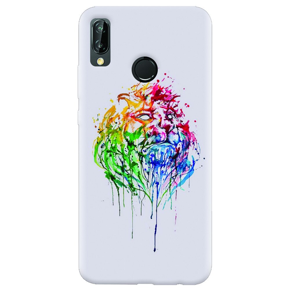 Husa silicon pentru Huawei P20 Lite, Paint Illustration Lion Head