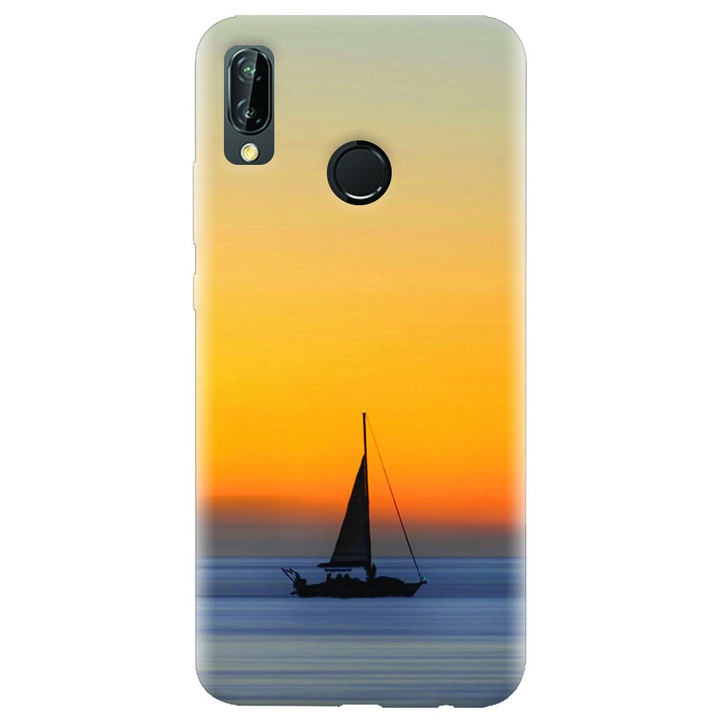 Π‘ΠΈΠ»ΠΈΠΊΠΎΠ½ΠΎΠ² ΠΊΠ΅ΠΉΡ Π·Π° Huawei P20 Lite, Wind Sail Boat Ocean Sunset