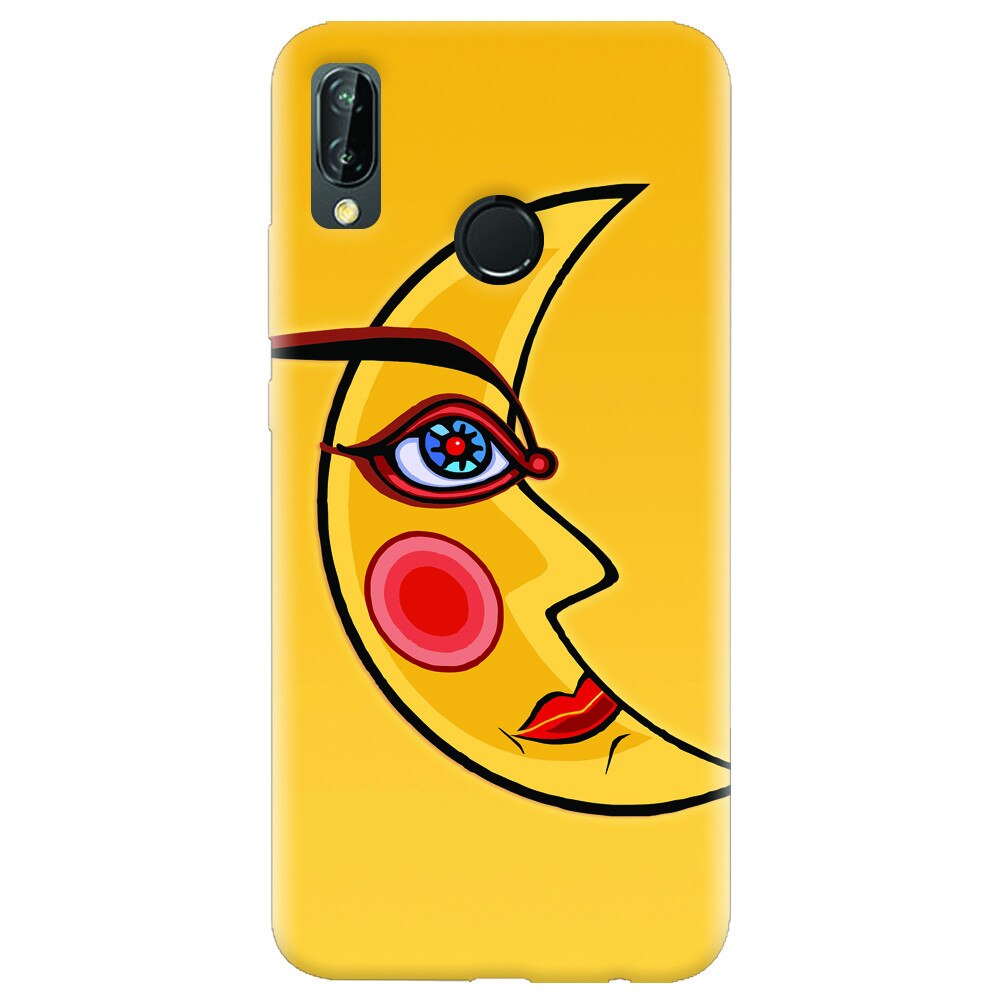 Husa silicon pentru Huawei P20 Lite, Yellow Moon