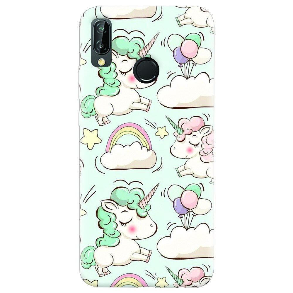 Husa silicon pentru Huawei P20 Lite, Unicorns And Clouds