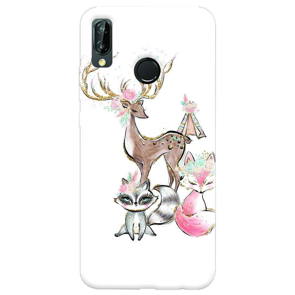 Husa silicon pentru Huawei P20 Lite, Foxs And Deer