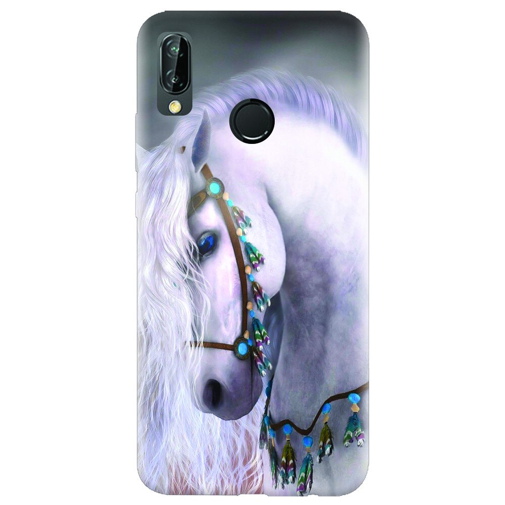 Husa silicon pentru Huawei P20 Lite, White Horse