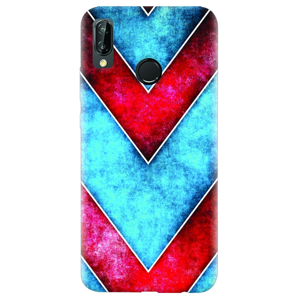 Husa silicon pentru Huawei P20 Lite, Blue And Red Abstract