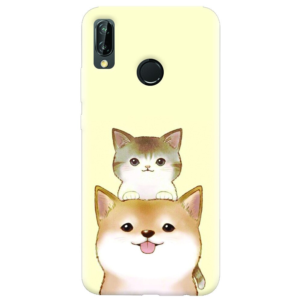 Husa silicon pentru Huawei P20 Lite, Two Cat