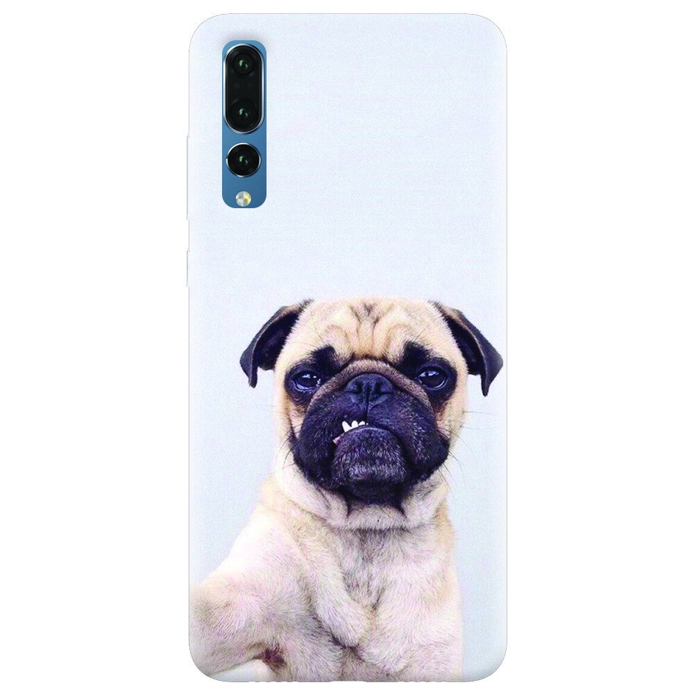 Husa silicon pentru Huawei P20 Pro, Simple Pug Selfie