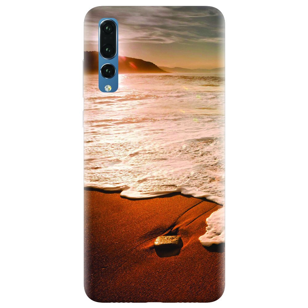 Husa silicon pentru Huawei P20 Pro, Sunset Foamy Beach Wave