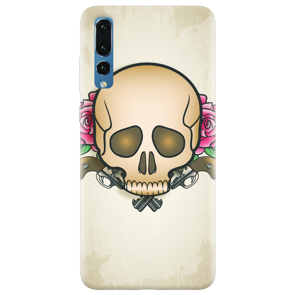 Husa silicon pentru Huawei P20 Pro, Skulls And Roses
