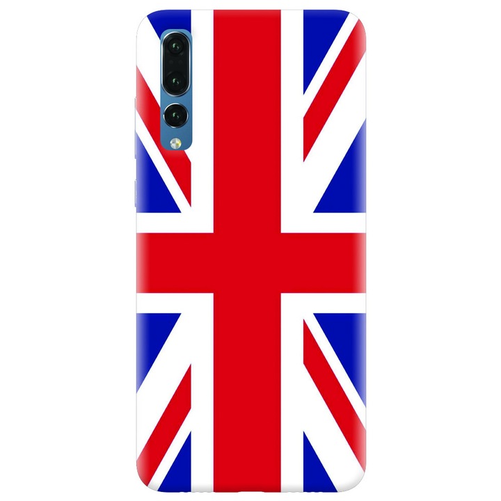 Силиконов калъф, съвместим с Huawei P20 Pro, илюстрация на флага на Великобритания
