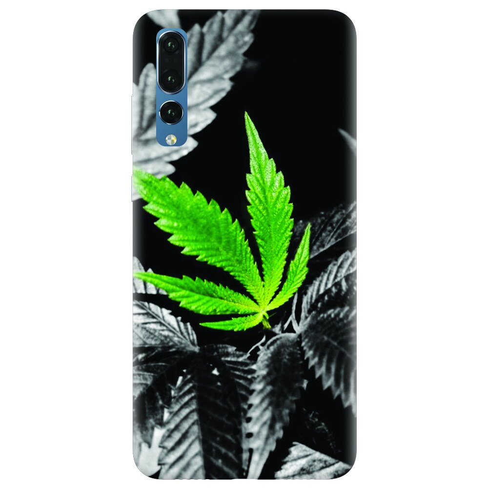 Husa silicon pentru Huawei P20 Pro, Trippy Pot Leaf Green