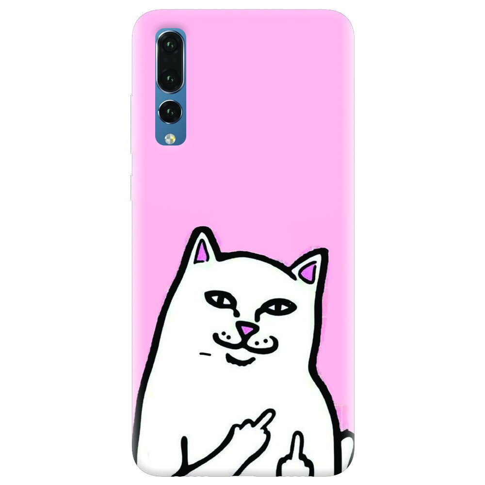 Husa silicon pentru Huawei P20 Pro, White Cat