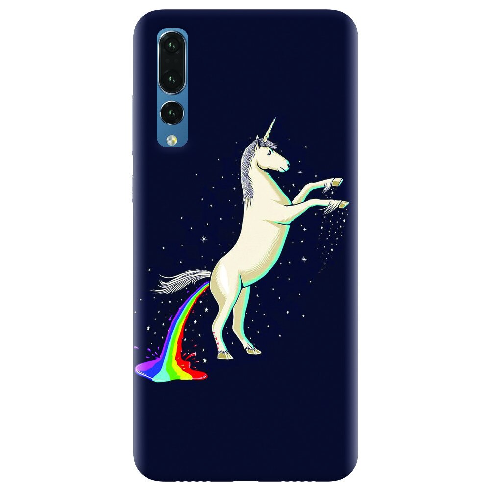 Husa silicon pentru Huawei P20 Pro, Unicorn Shitting Rainbows