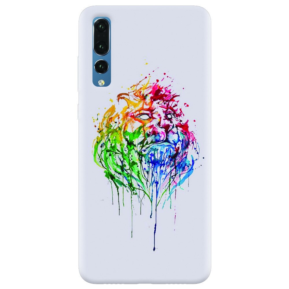 Husa silicon pentru Huawei P20 Pro, Paint Illustration Lion Head